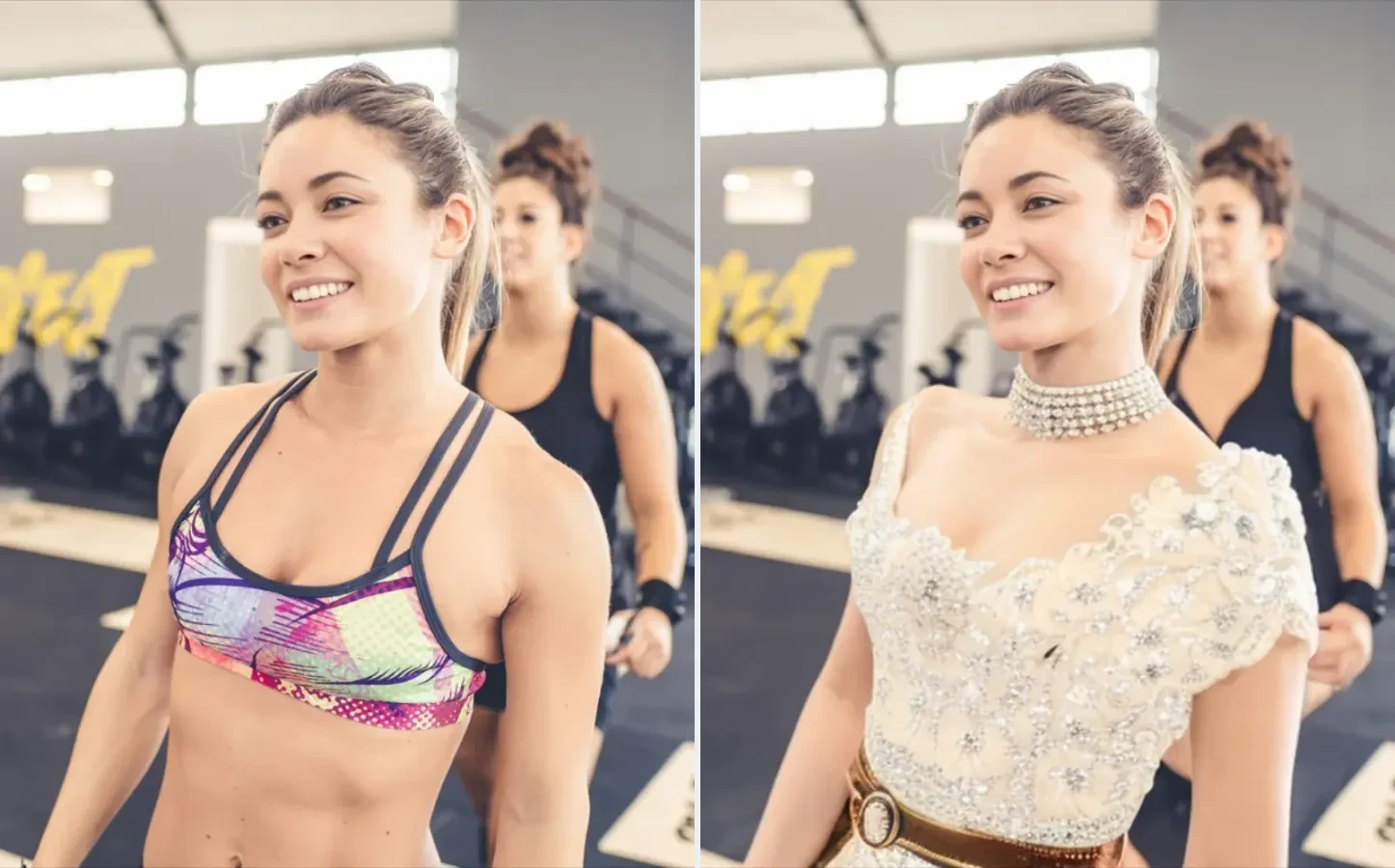 До и после DreamBody: исходное фото и превью с прорисованным рельефом