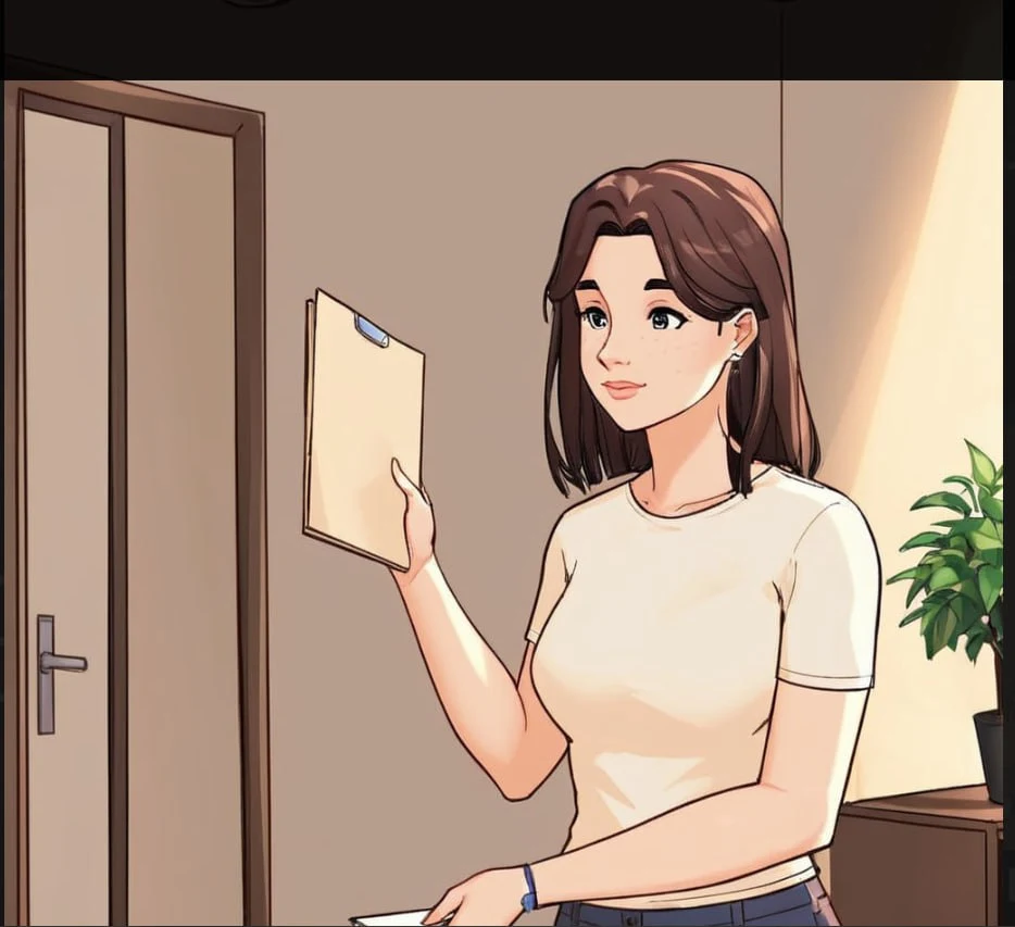 A generated comic frame featuring a trained character